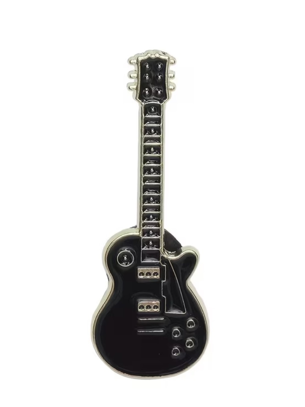 Black Guitar Pin Brooch - Decorative Music Accessory